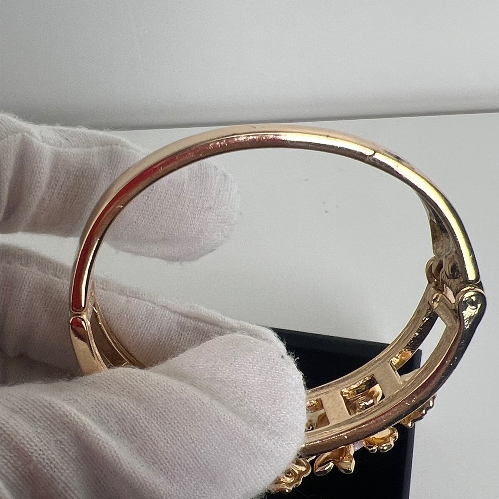 Floral Gold and Pastel Bangle Bracelet - Picture 6 of 7